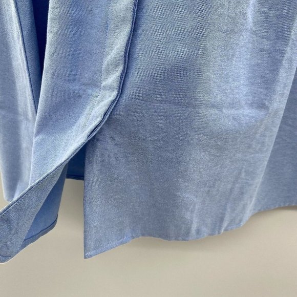 Tuckernuck Women's Oxford Blue Sleeveless Royal Shirt Dress Ruffles Pockets XS - Picture 5 of 7